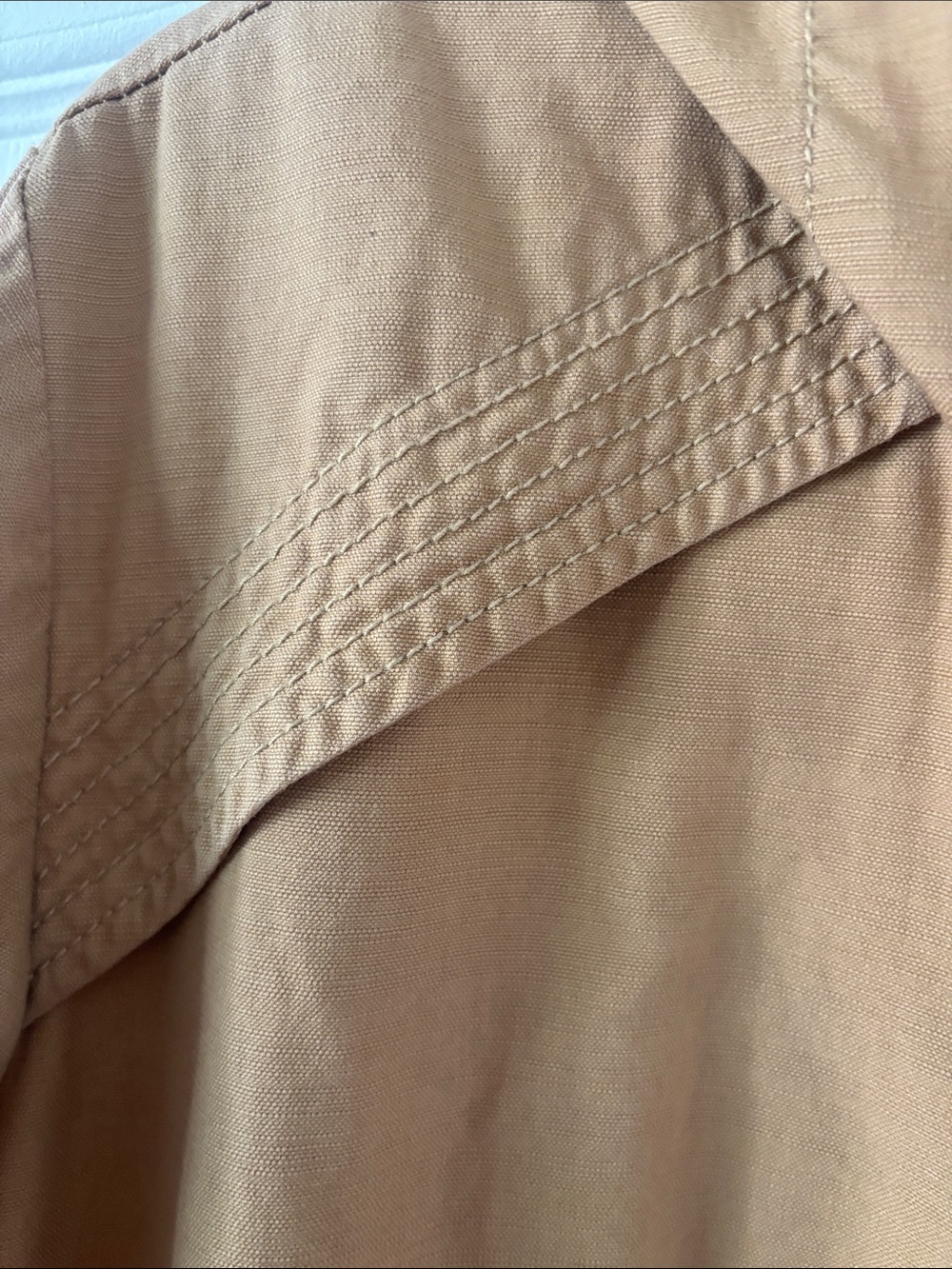 Vintage Lane Bryant Twill Funnel Neck Camel Utility Anorak Coat SZ (26-28W) - Picture 5 of 16